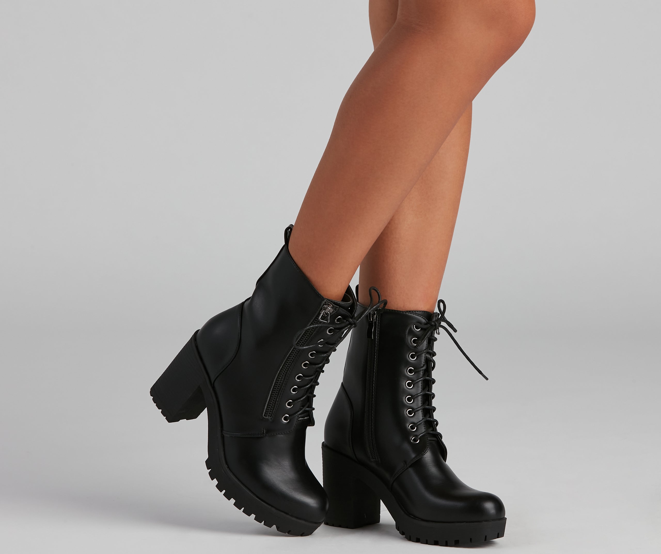 Walk On By Lug Combat Booties