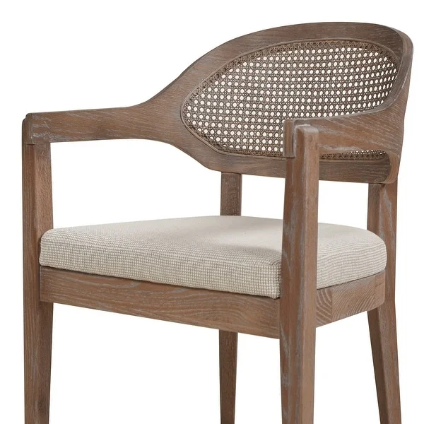 Americana Mid-Century Modern Cane Back Dining Chair - N/A