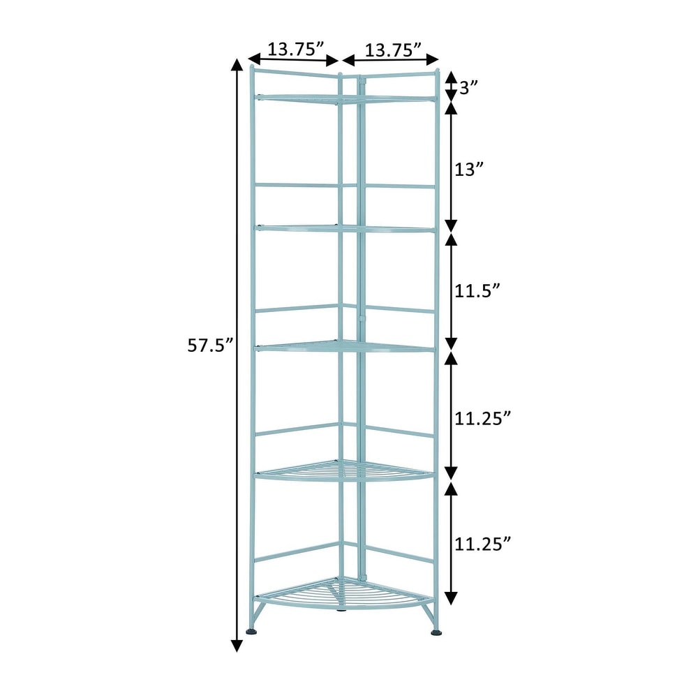 Convenience Concepts Xtra Storage 5 Tier Folding Metal Corner Shelf