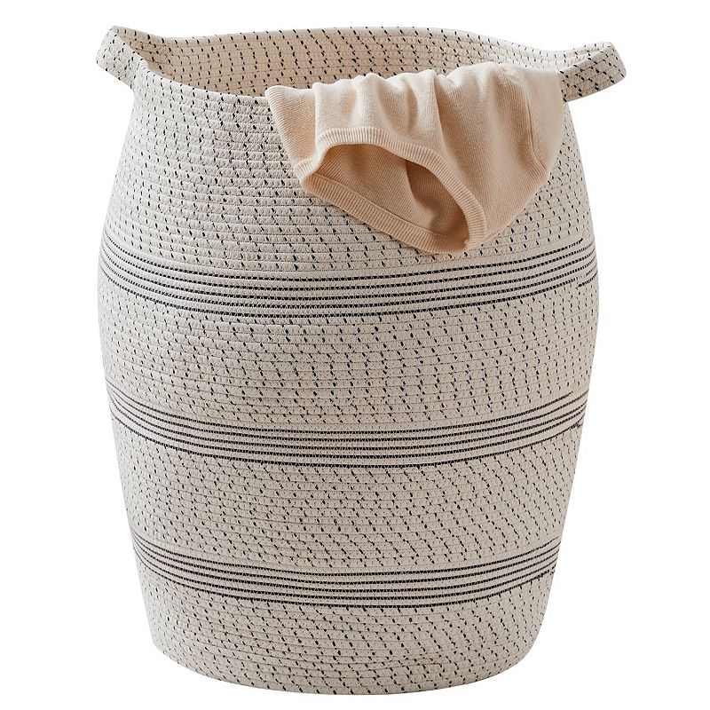 Ornavo Home Extra Large Woven Cotton Rope Tall 25 Height Laundry Hamper Basket with Handles