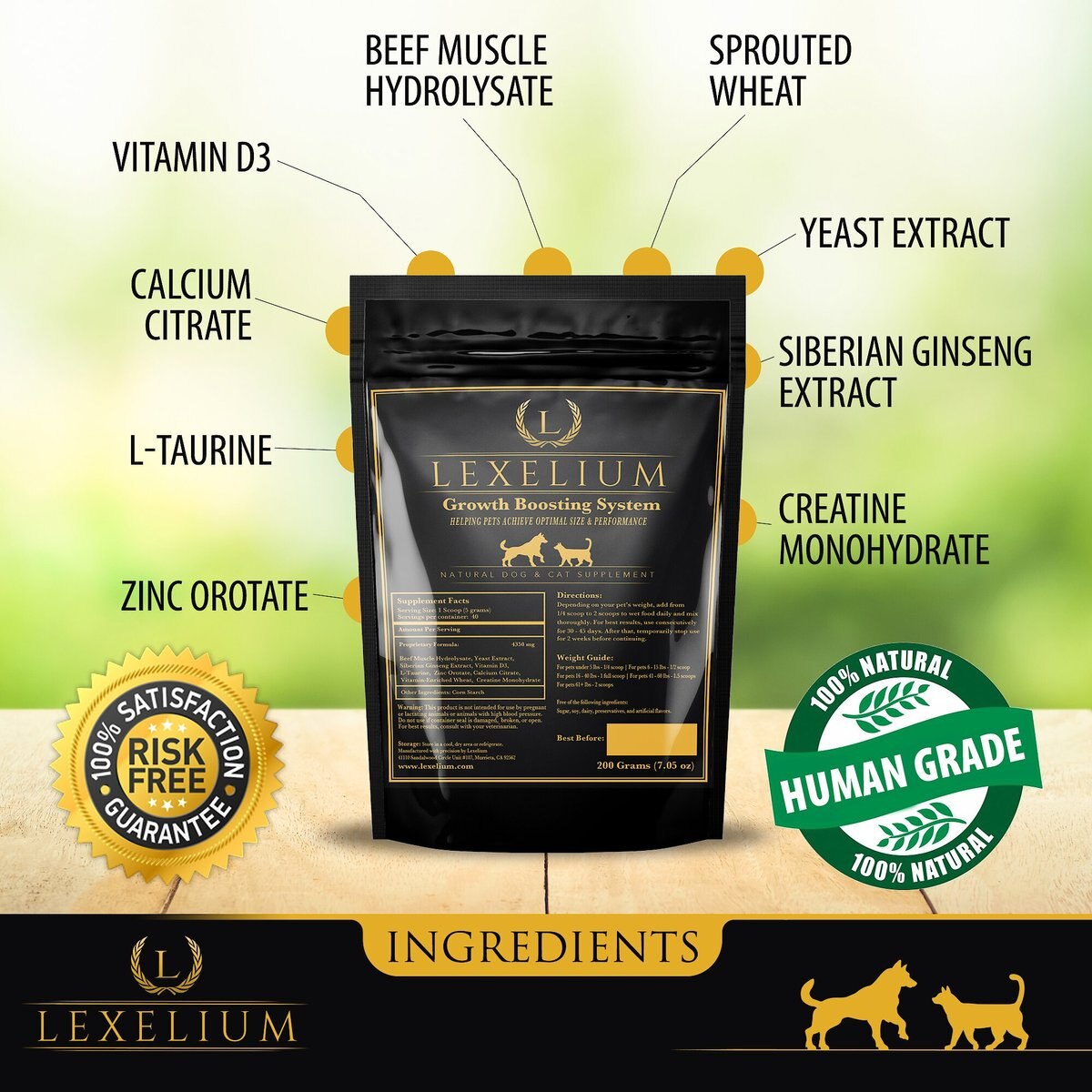 Lexelium Growth Boosting System Dog and Cat Supplement， 7-oz bag