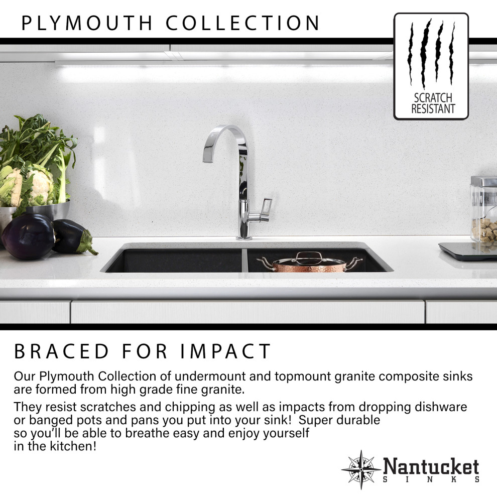 Nantucket Sinks 17 quotSingle Bowl Undermount Granite Composite Bar Prep Sink   Contemporary   Bar Sinks   by DirectSinks  Houzz