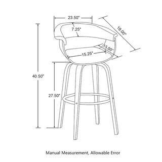 Glitzhome Mid-Century Modern Walnut Swivel Bar Stool (Set of 2) 2000900008