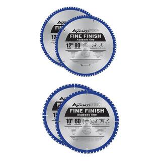 Avanti Pro 10 in. x 60-Tooth Saw Blade (2-Pack) and 12 in. x 80-Tooth Circular Saw Blades (2-Pack) (4-Pieces) P128080106060PP