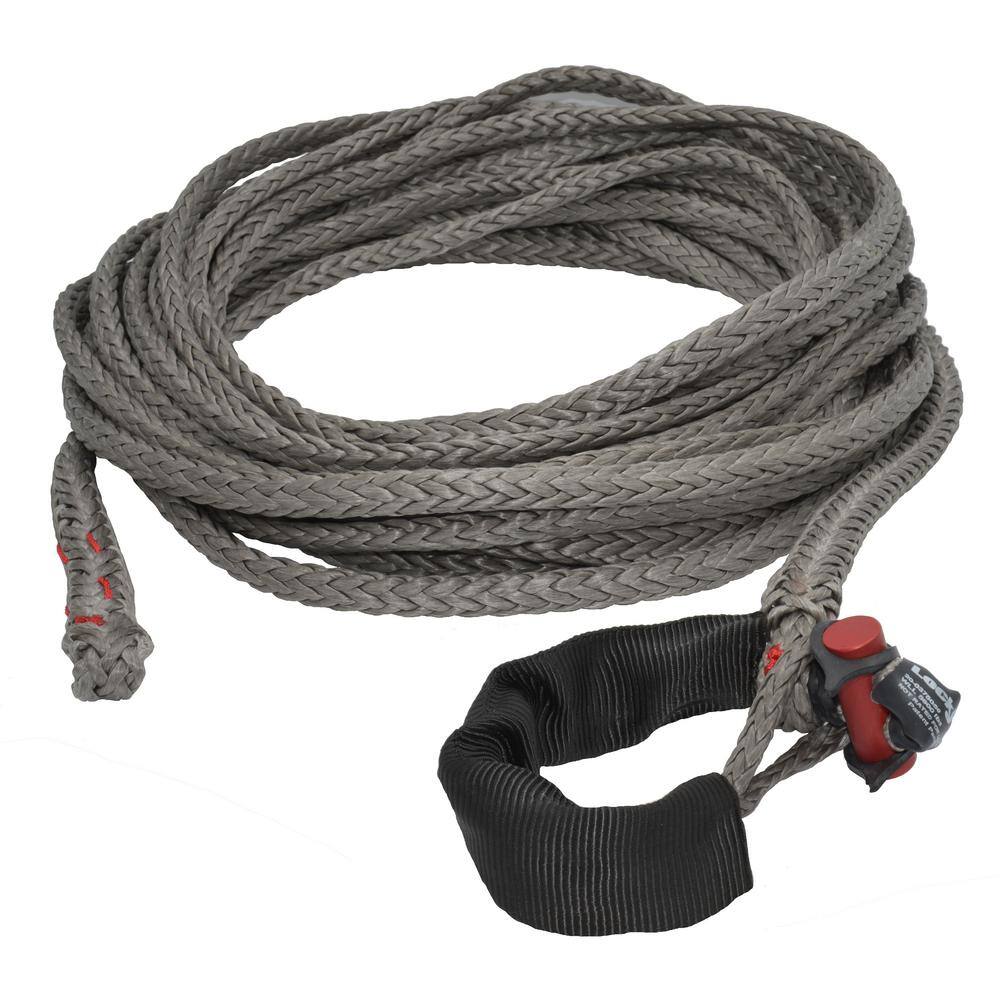 LockJaw 38 in. x 75 ft. 6600 lbs. WLL Synthetic Winch Rope Line with Integrated Shackle 20-0375075