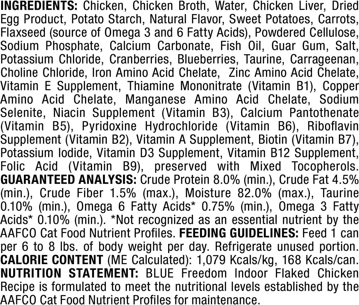 Blue Buffalo Freedom Indoor Flaked Chicken Recipe Grain-Free Canned Cat Food