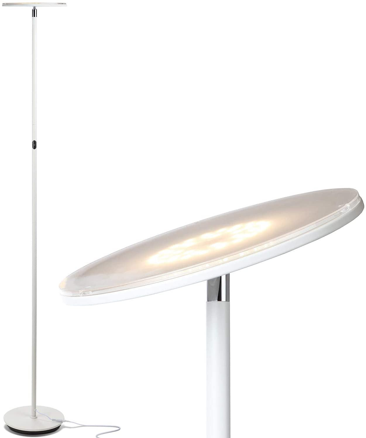 Sky 63 in. White Torchiere LED Floor Lamp