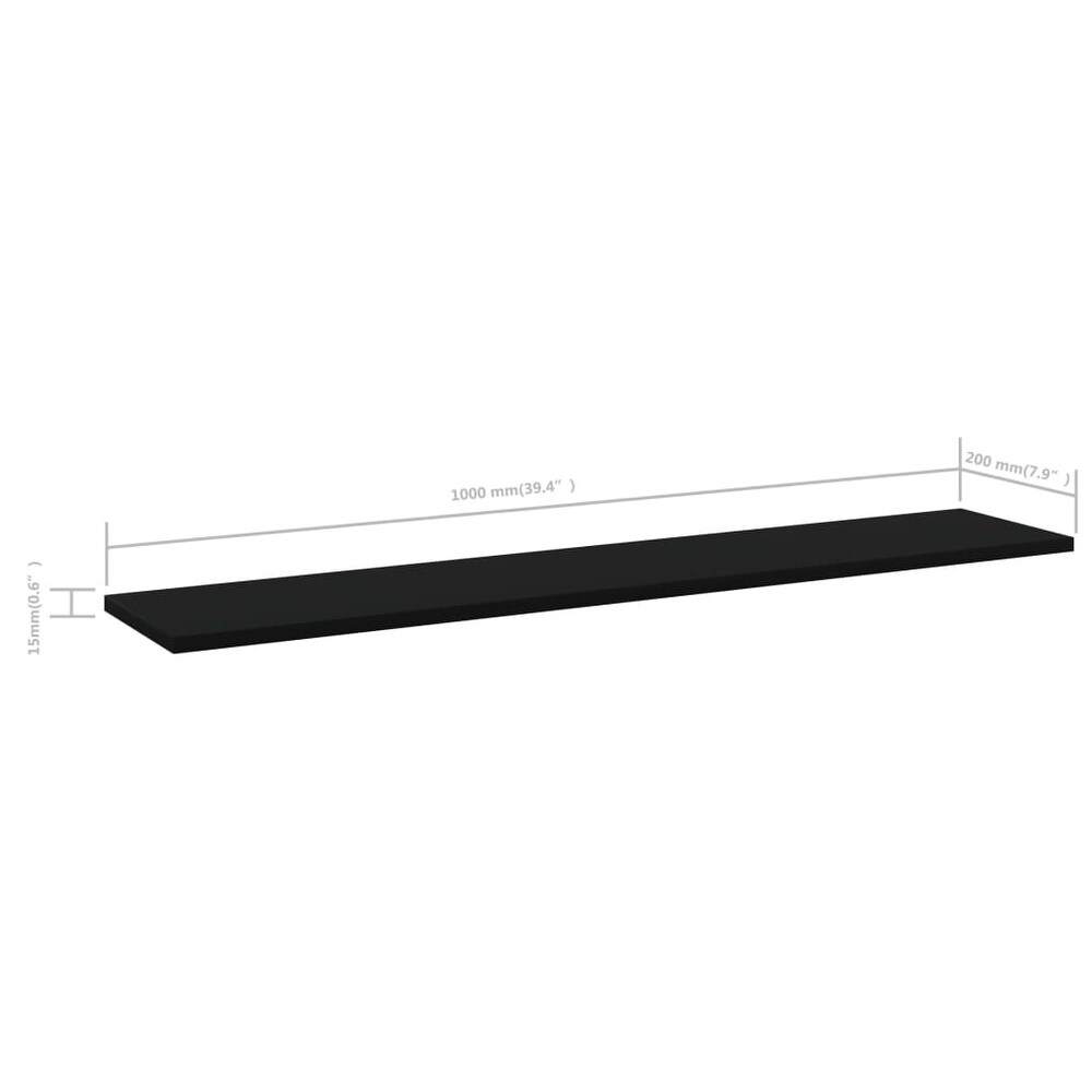 vidaXL Bookshelf Boards 4 pcs Black 39.4\