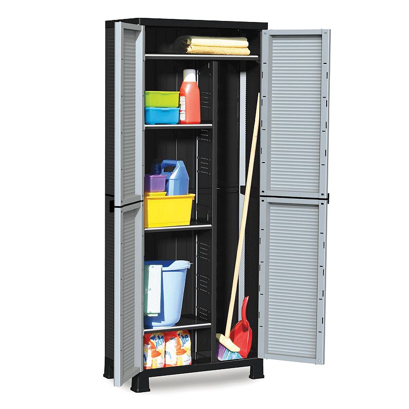 RAM Quality Products PRESTIGE 4 Shelf Adjustable Storage Utility Cabinet， Gray