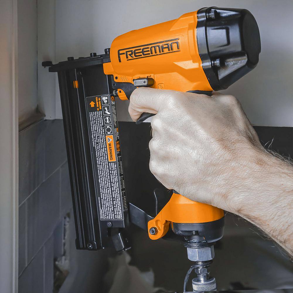 Freeman 2nd Generation Pneumatic 3-in-1 16 and 18 Gauge 2 in. Finish Nailer  Stapler with Belt Hook and 14 in. Air Connector G2XL31