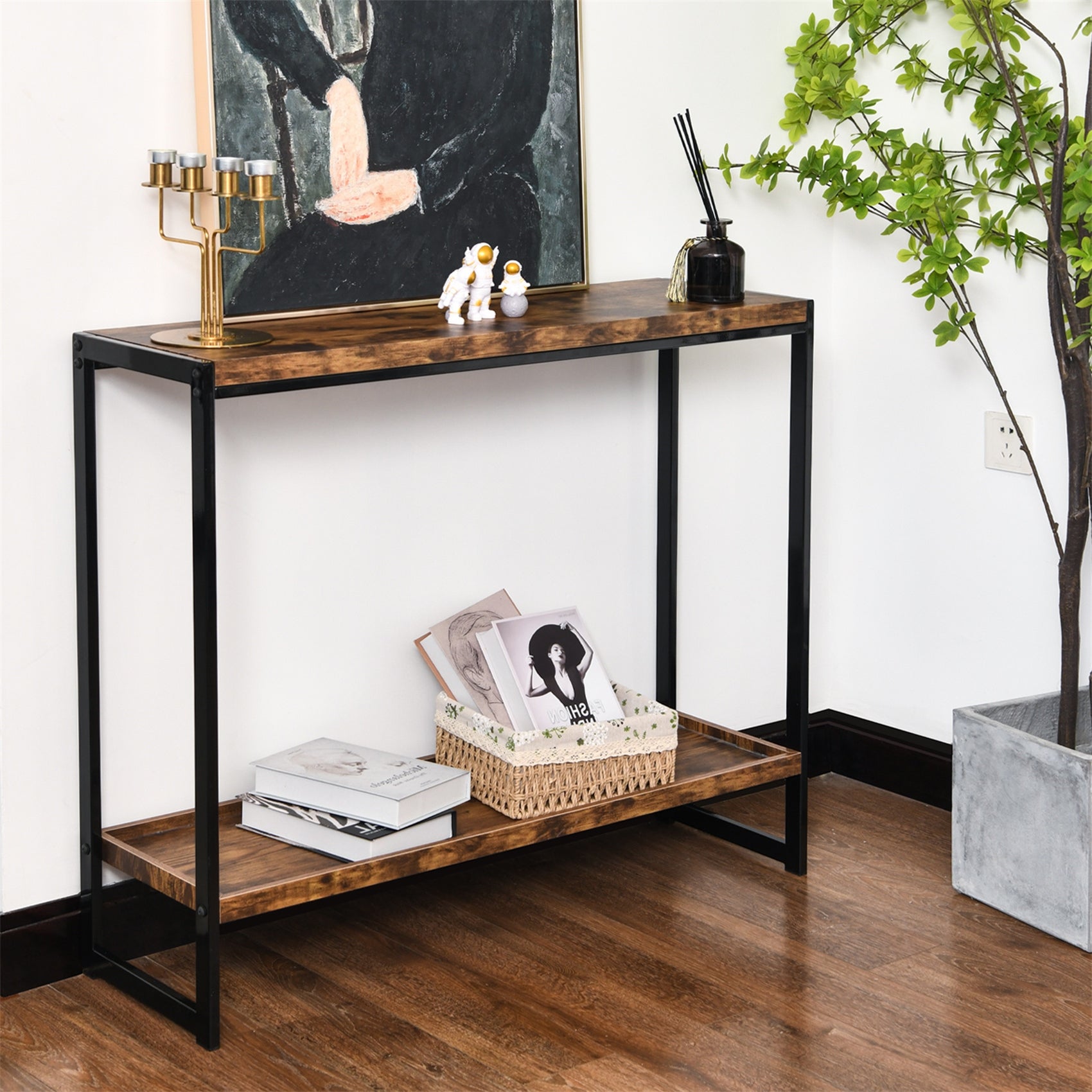 Two-tier Storage End Side Table