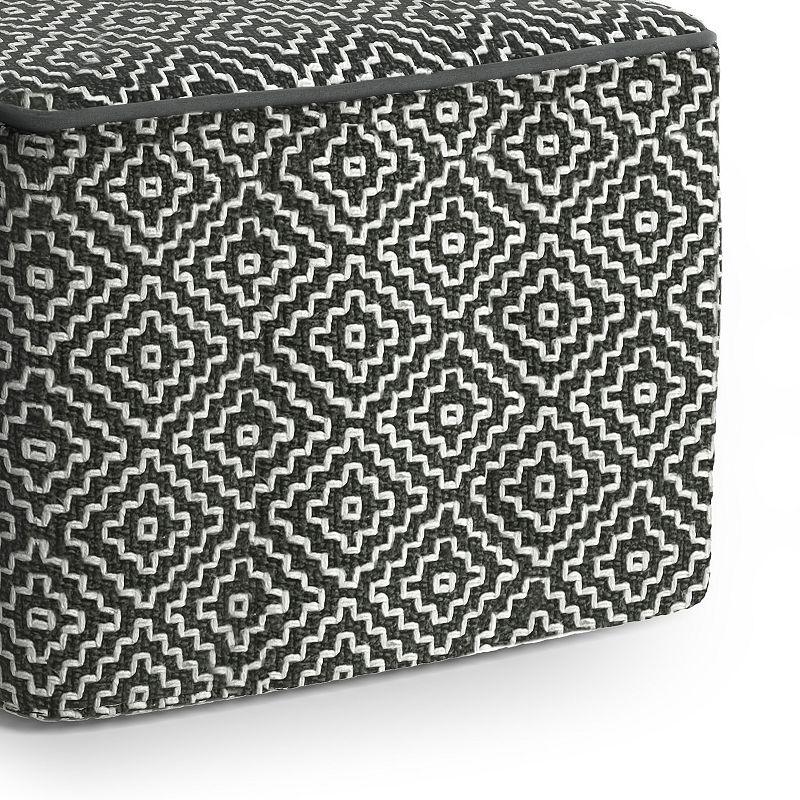 Simpli Home Briella Square Woven Indoor / Outdoor Pouf