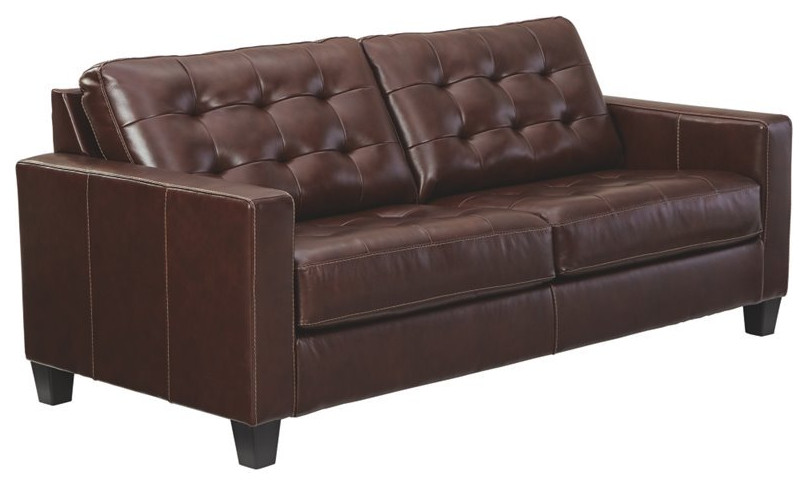 Signature Design by Ashley Altonbury Leather Sofa in Walnut   Transitional   Sofas   by Homesquare  Houzz