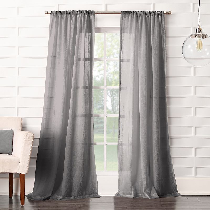 No. 918 Lourdes Crushed Sheer Rod Pocket Single Curtain Panel