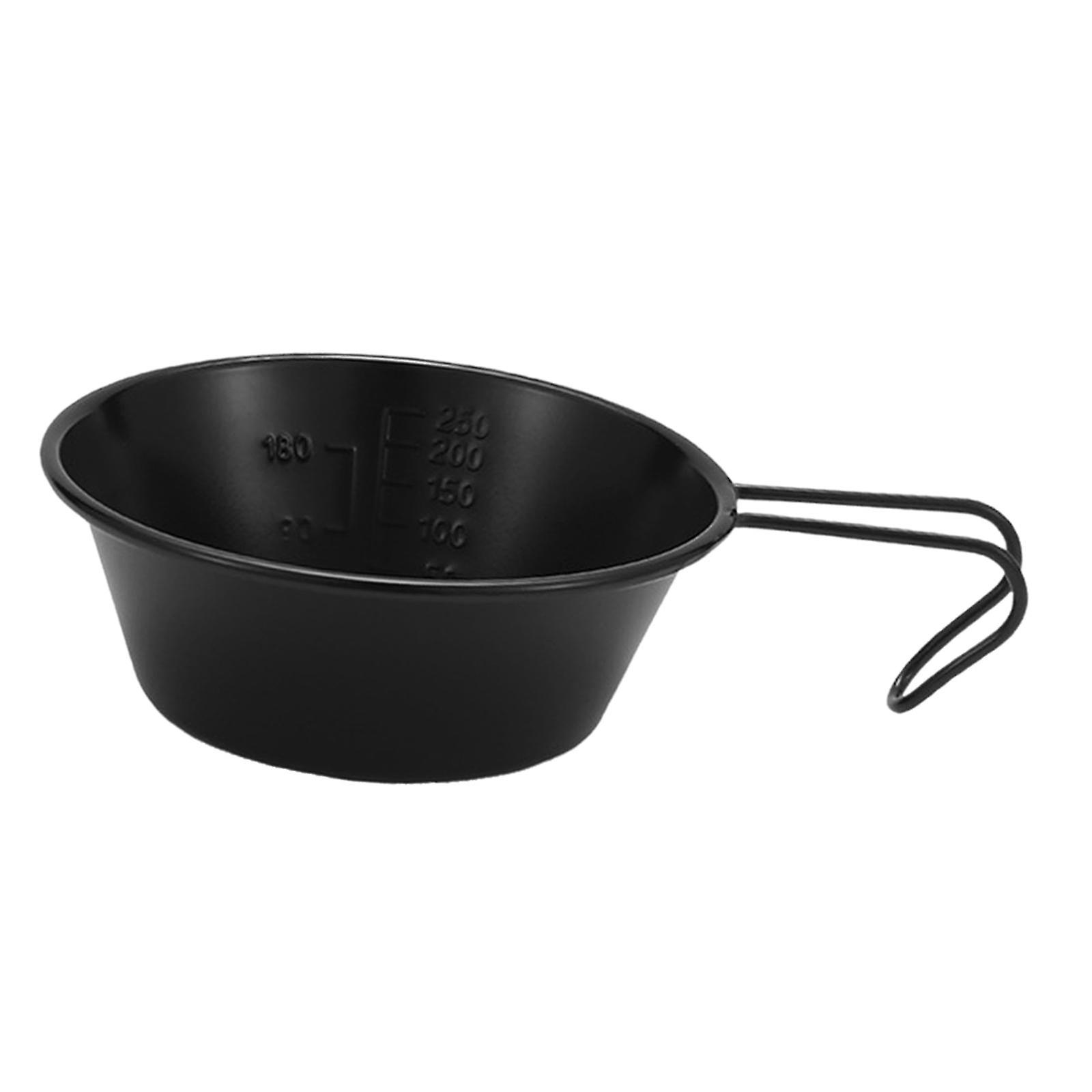 Stainless Steel Bowl Outdoor Cookware Barbecue Cooking Dishware Camping Cups Black