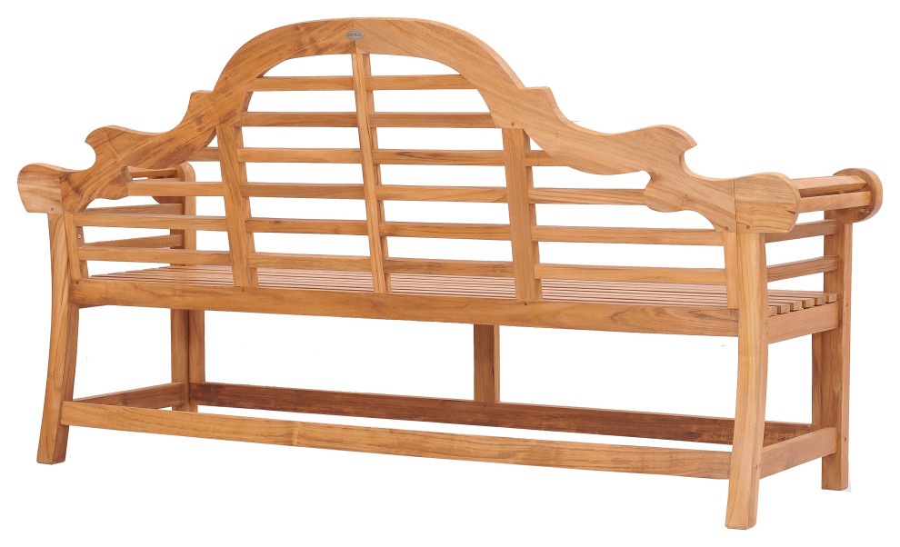 Teak Wood Lutyens Outdoor Triple Bench   Traditional   Outdoor Benches   by Chic Teak  Houzz