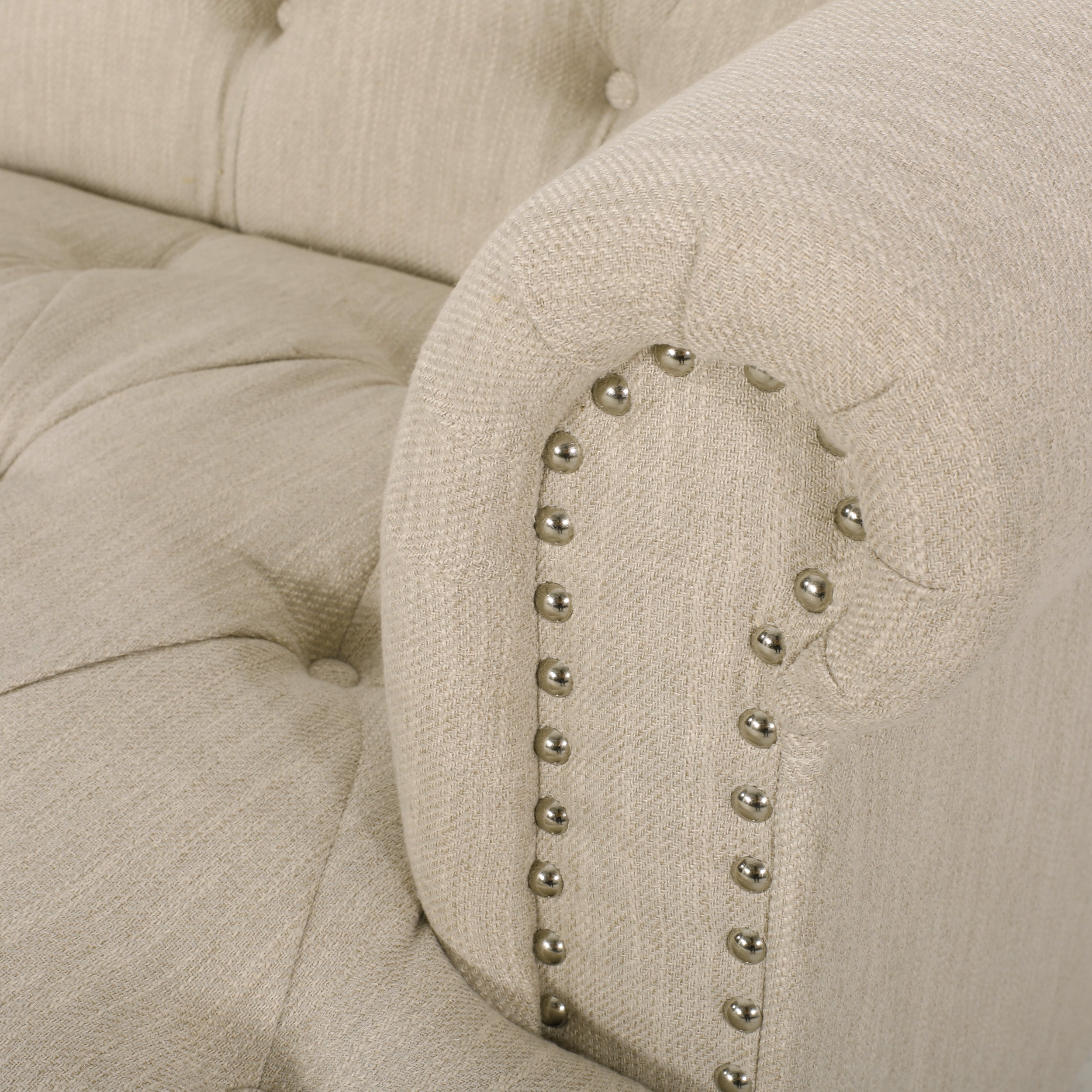 Elspeth Contemporary Deep Tufted Sofa with Nailhead Trim