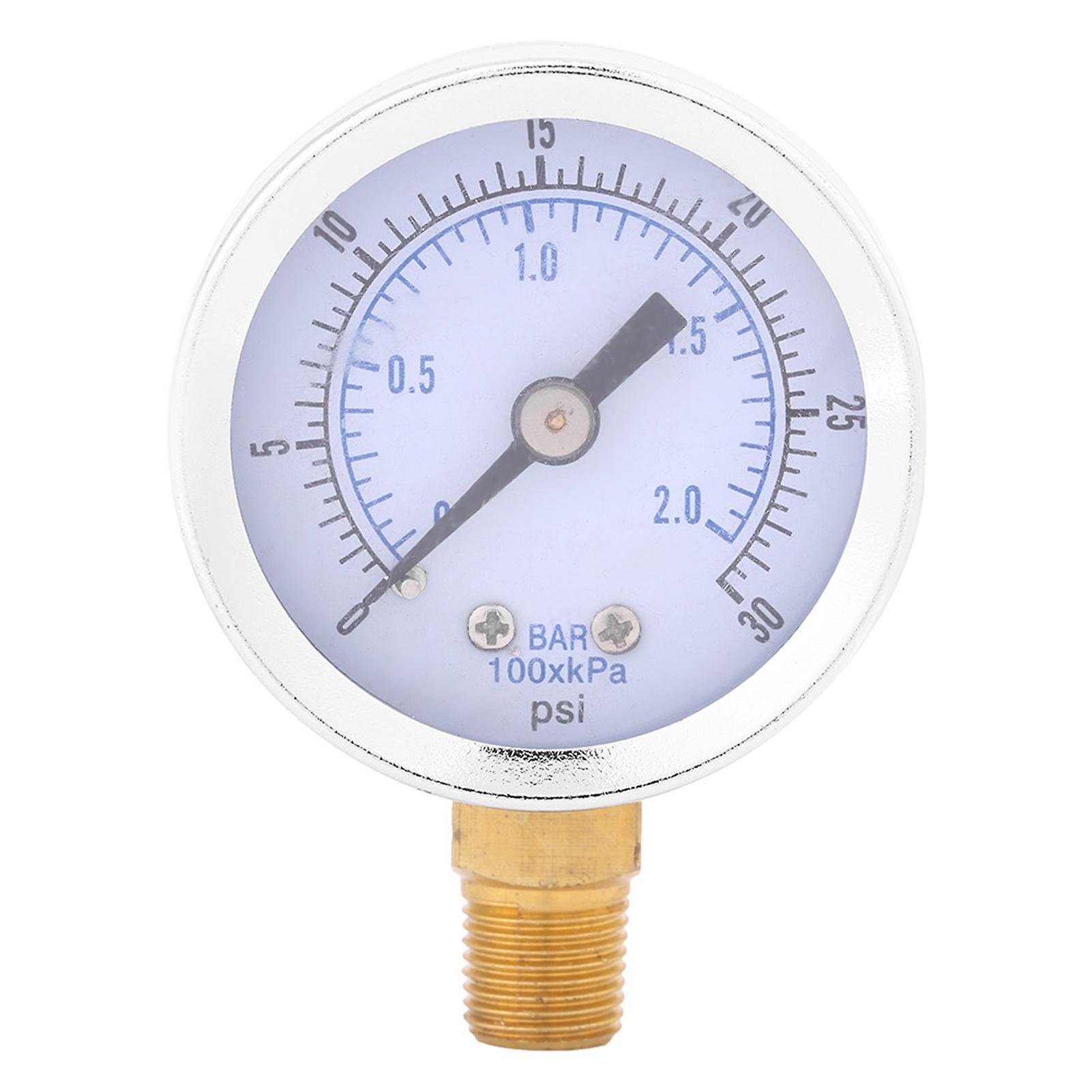 0-30psi 0-2bar Mini Dial Water Oil Compressor Meter Hydraulic Pressure Gauge