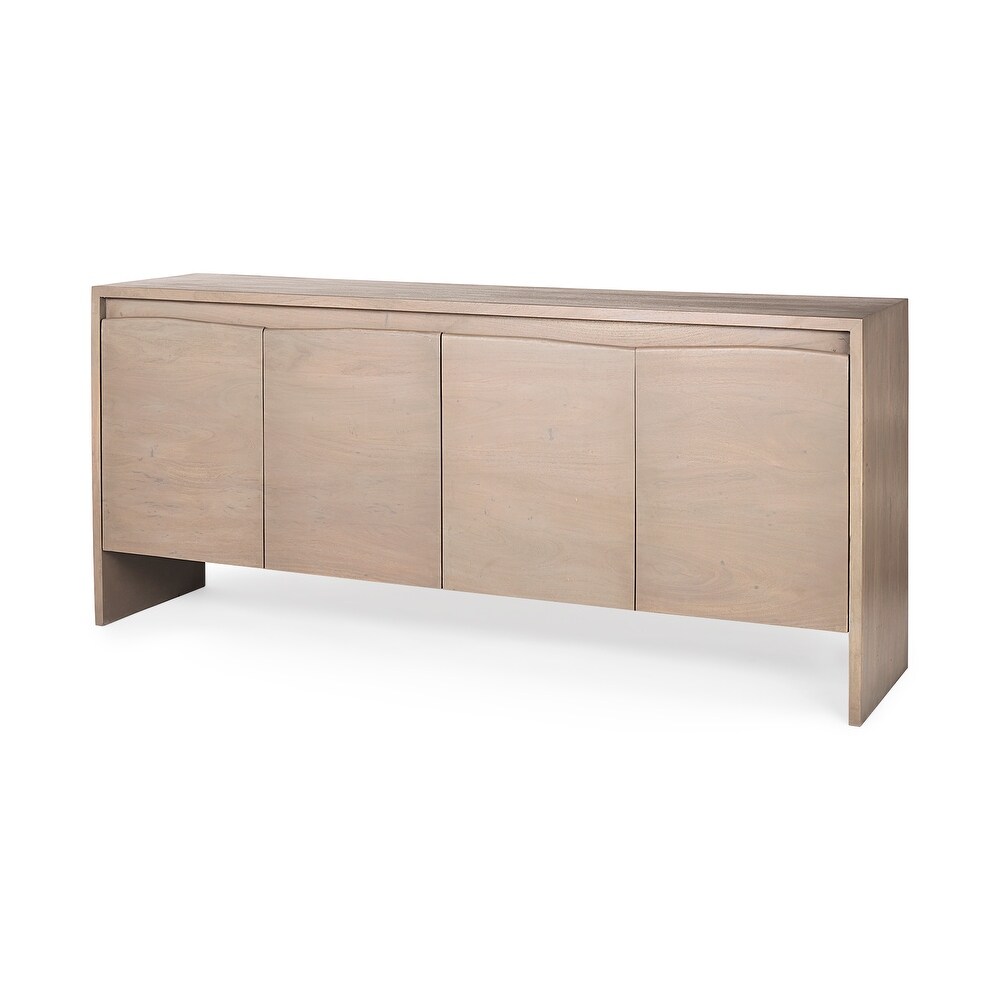 Konstantin Light Brown Solid Wood With Live Edge Doors Sideboard   72.0L x 18.0W x 32.0H