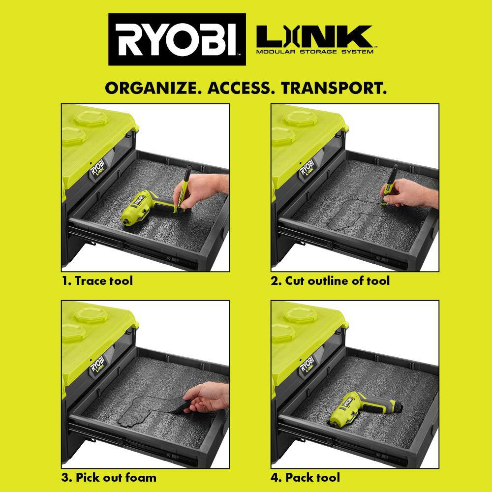 RYOBI LINK Drawer Tool Box Customizable Foam Insert (2-Pack) STM311-2