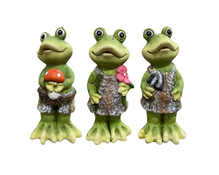 Alpine Assorted Gardening Frog Statues - HEH400ABB