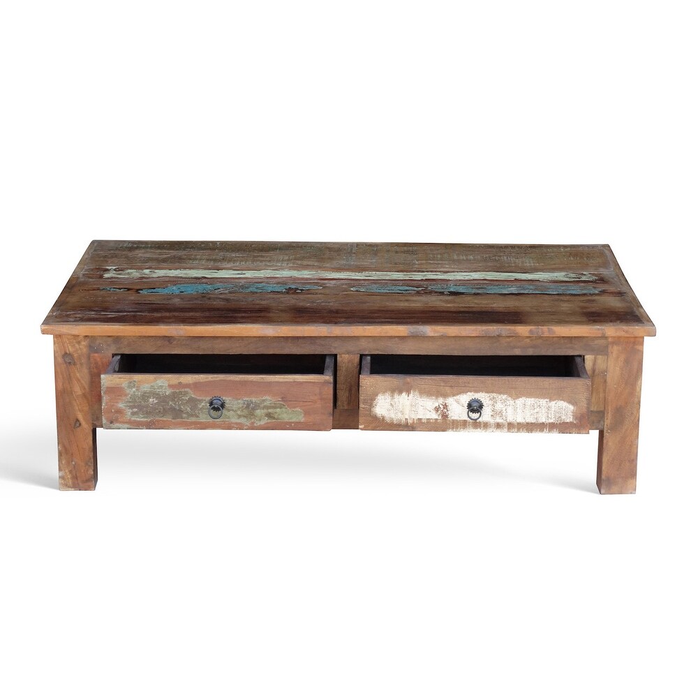 Handmade Old Reclaimed Wood Coffee Table (India)