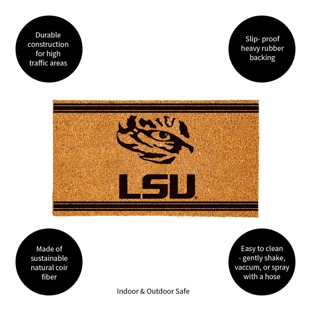 Evergreen Louisiana State University Logo Turf Mat Brown 28 X 16 Inches Indoor Outdoor Doormat