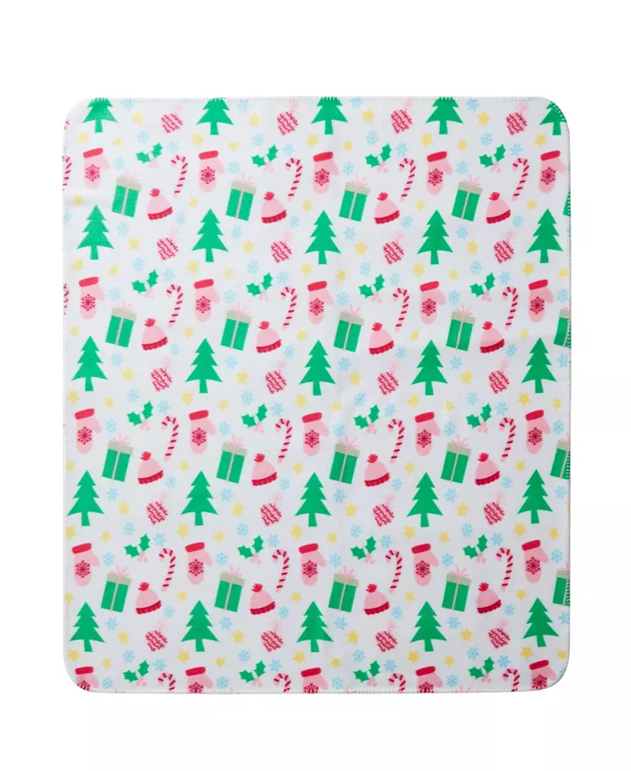 Birch Trail Holiday Printed Fleece Throw， 50