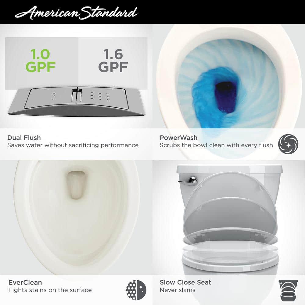 American Standard Cadet 3 in Tall Height 2piece 10 16 GPF Dual Flush Elongated Toilet in White Seat Included