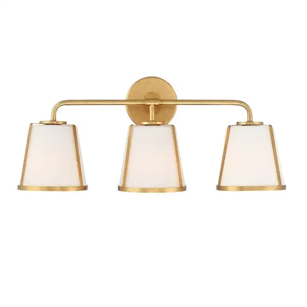 Fulton 3 Light Antique Gold Bathroom Vanity - 23.25'' W x 9.25'' H x 7.5'' D