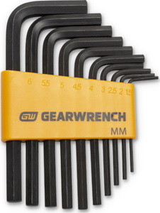 GearWrench 83501 10 Piece Metric Short Arm Hex Key...