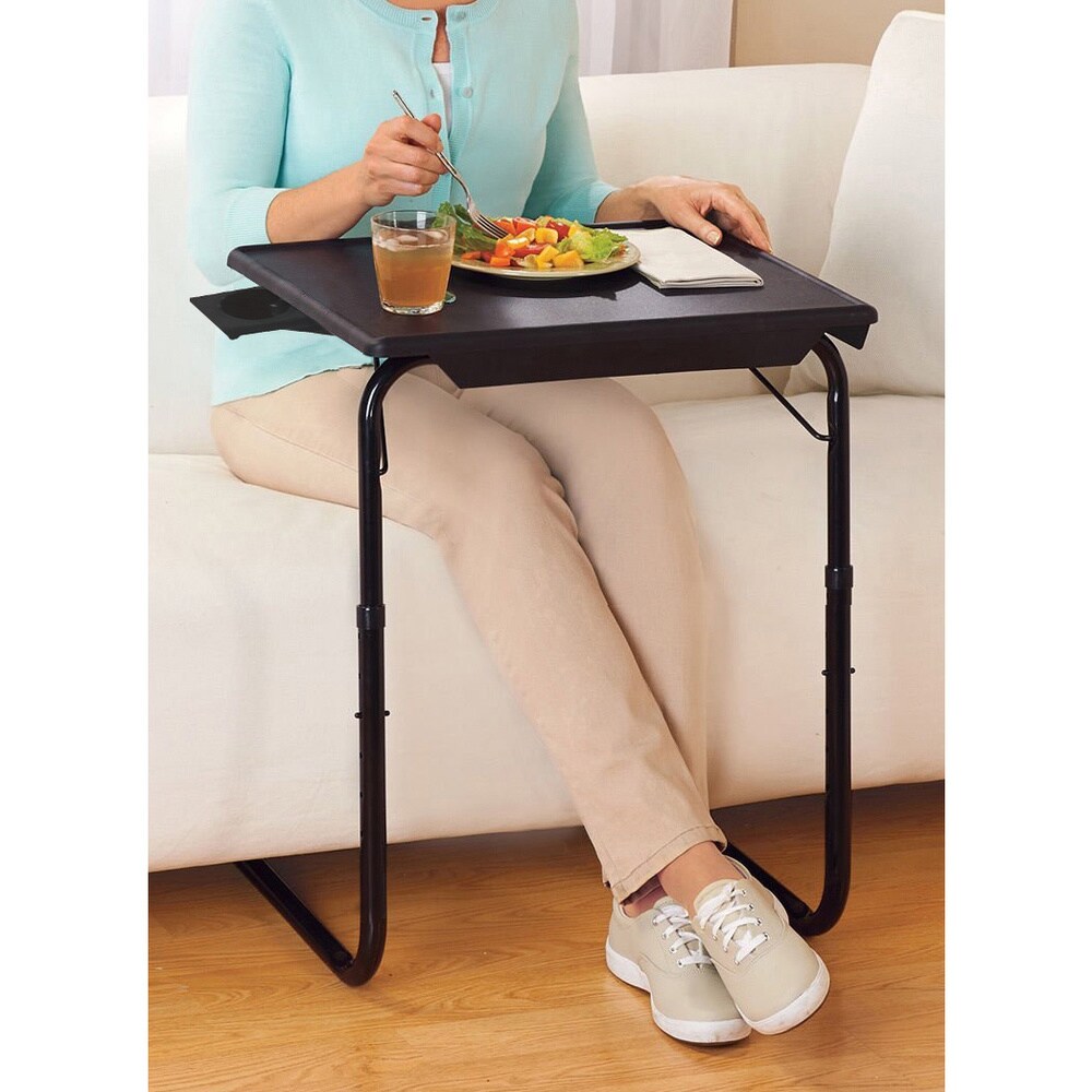 Portable Foldable TV Tray Table   Laptop  Eating Stand W/Adjustable Tray   Sliding Adjustable Cup Holder   As Seen on TV