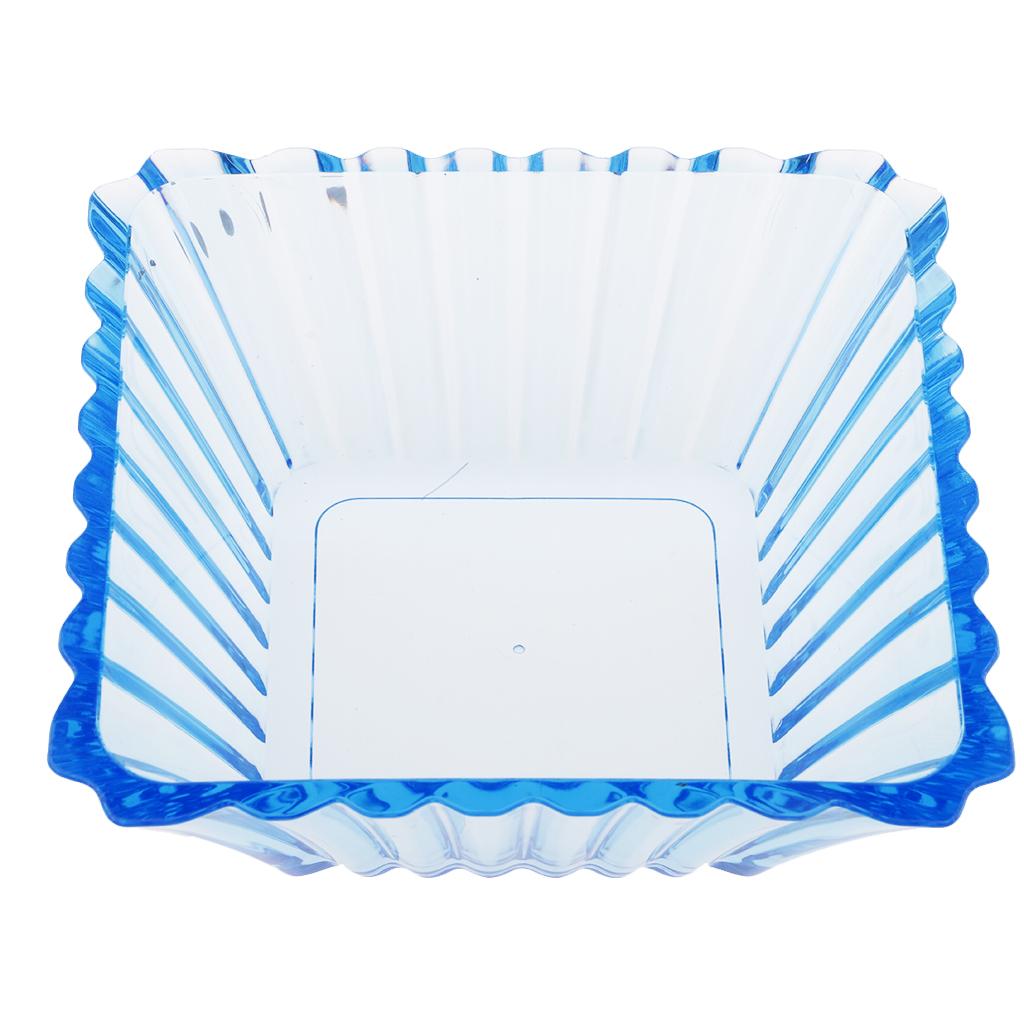 Acrylic Salad Fruit Dessert Candy Bowl Holder Tray Basket Blue