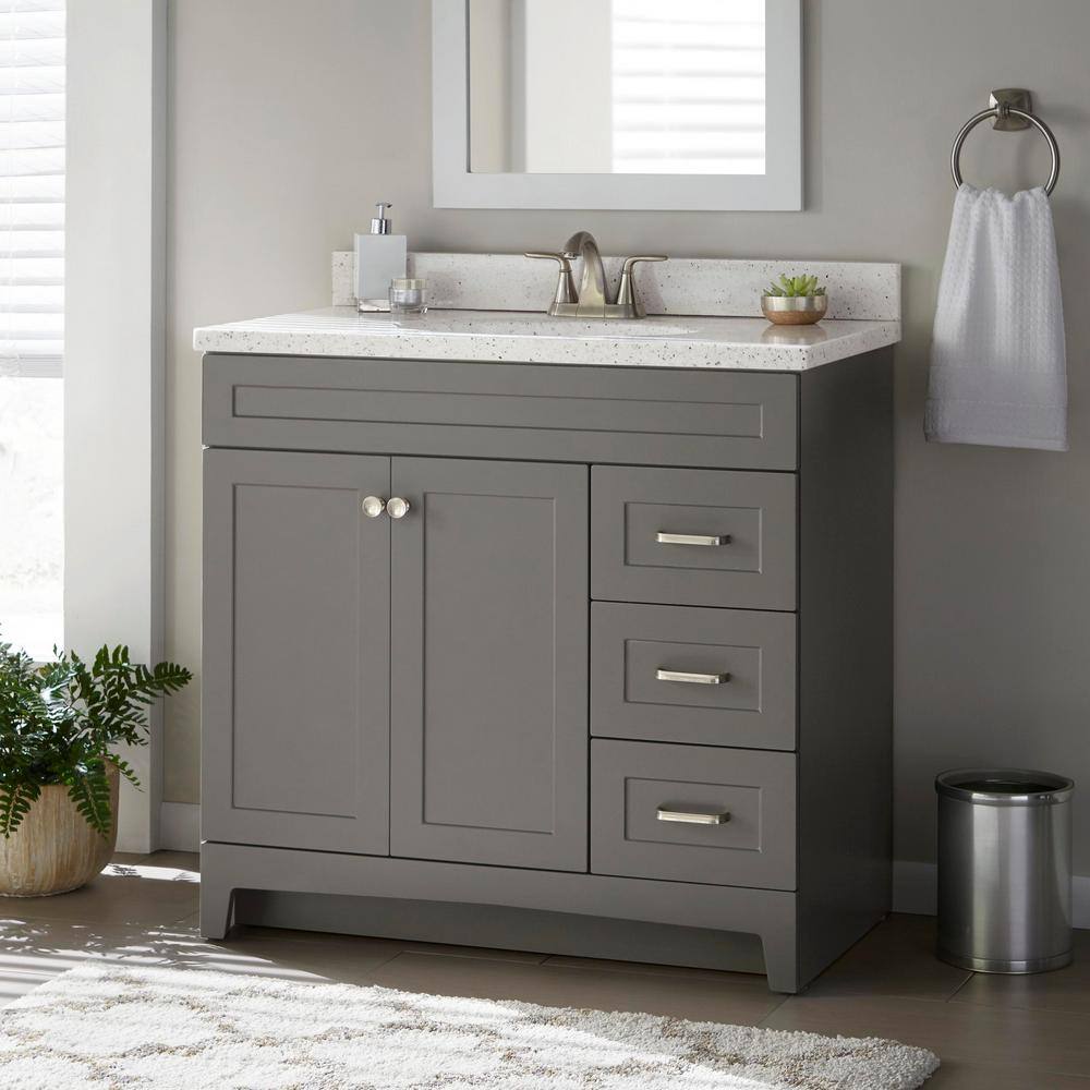 Home Decorators Collection Thornbriar 36.0 in. W x 21.5 in. D x 34.2 in. H Bath Vanity Cabinet without Top in Cement TB3621-CT