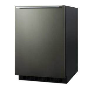 Summit Appliance 24 in. W 4.6 cu. ft. Mini Fridge in Black Stainless Steel without Freezer FF64BXKSHHE