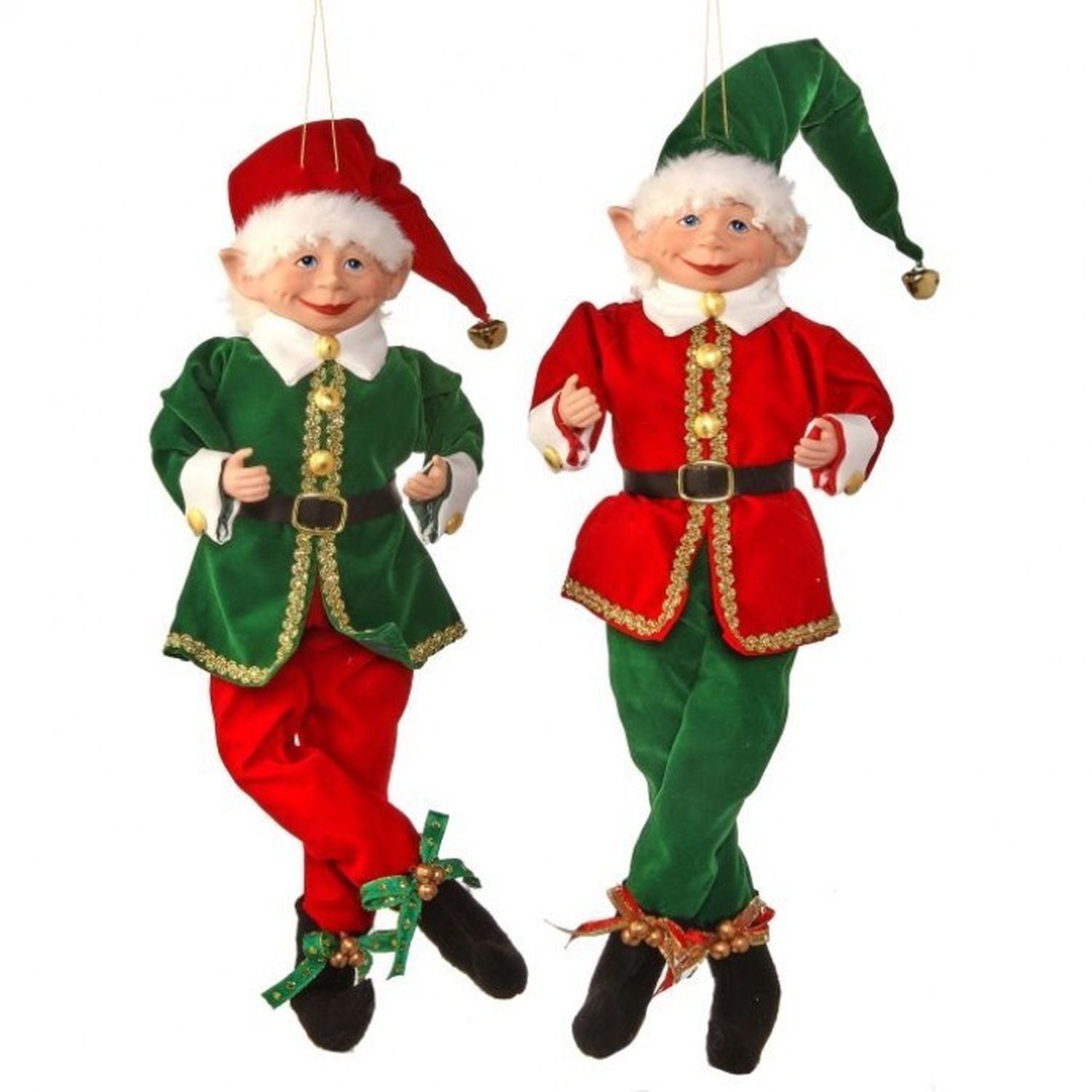 17 Red & Green Bendable Elf Set OF 2