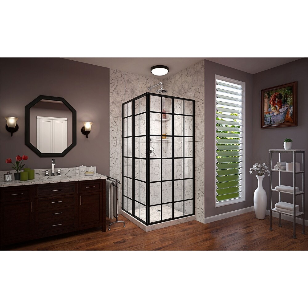 DreamLine French Corner 40 1/2 in. D x 40 1/2 in. W x 72 in. H Framed Sliding Shower Enclosure   40.44\