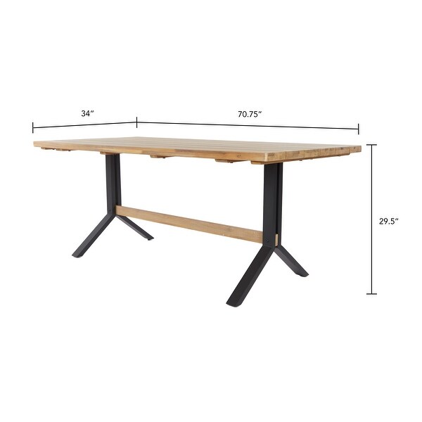 SEI Furniture Shenley WeatherResistant Natural Wood Dining Table