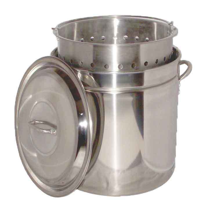 King Kooker 24 Quart Stainless Steel Pot with Basket and Lid