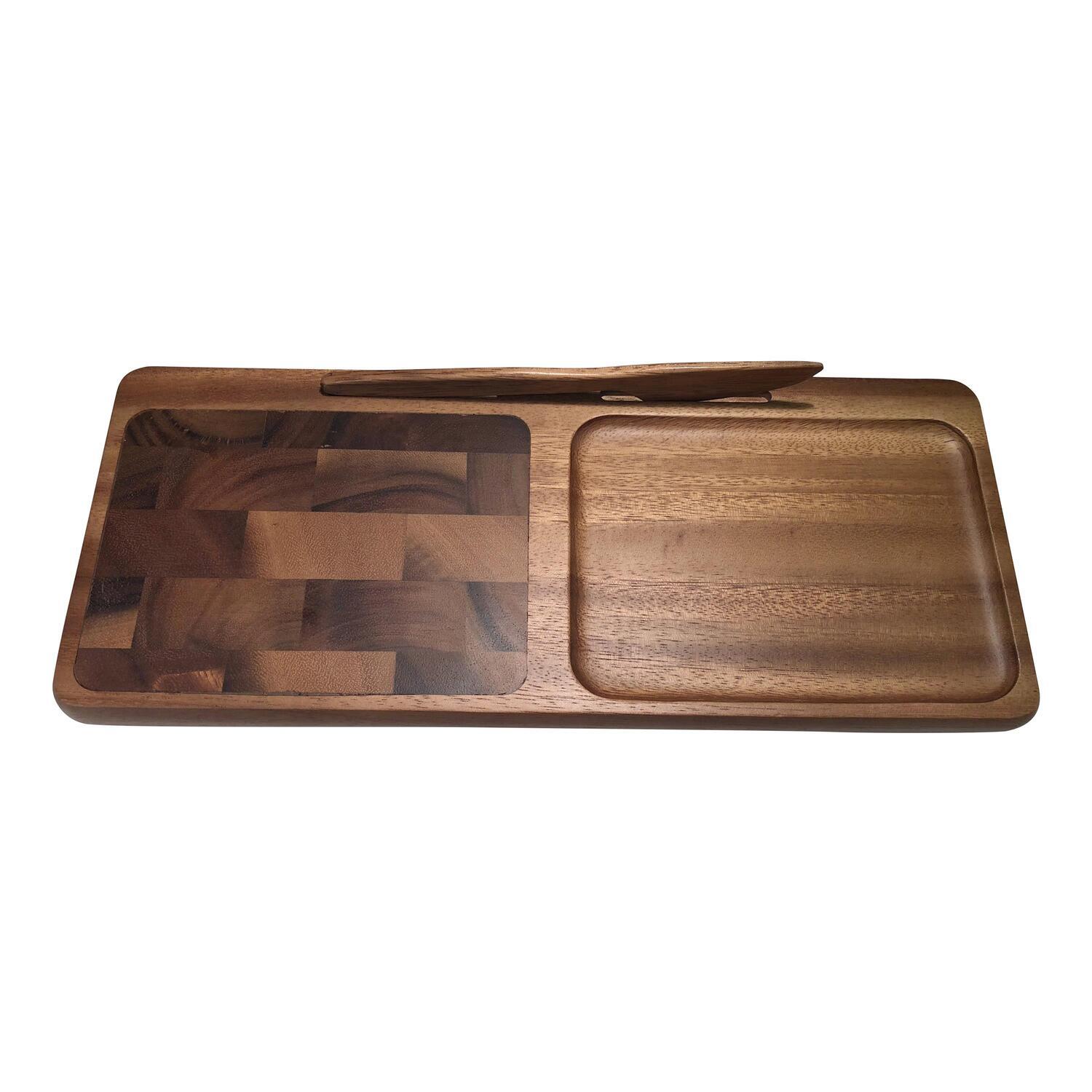 Kalmar Home Cheeseboard with End Grain Inlay， Knife Included