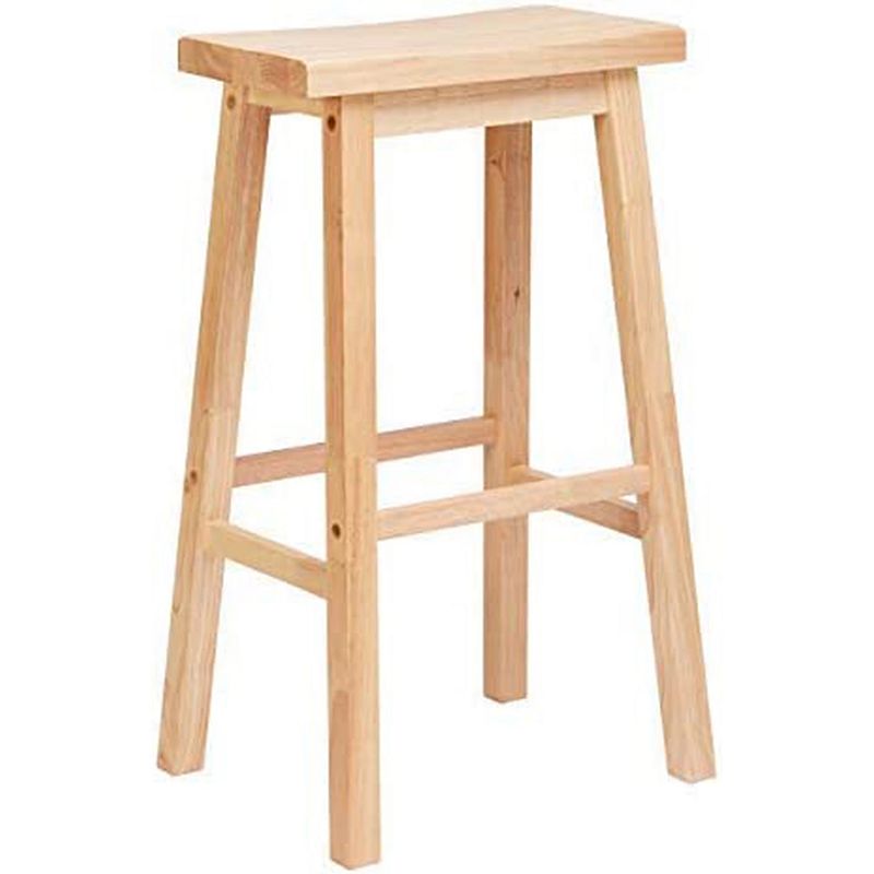 PJ Wood Classic Saddle-Seat 29 Inch Tall Kitchen Counter Stools， Natural