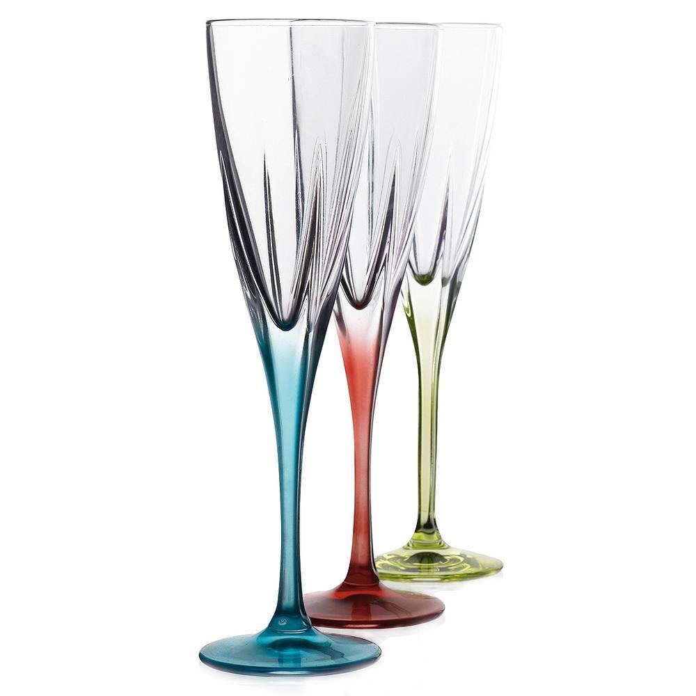 Lorren Home Trends Fusion Crystal Multicolor Champagne Set 260170