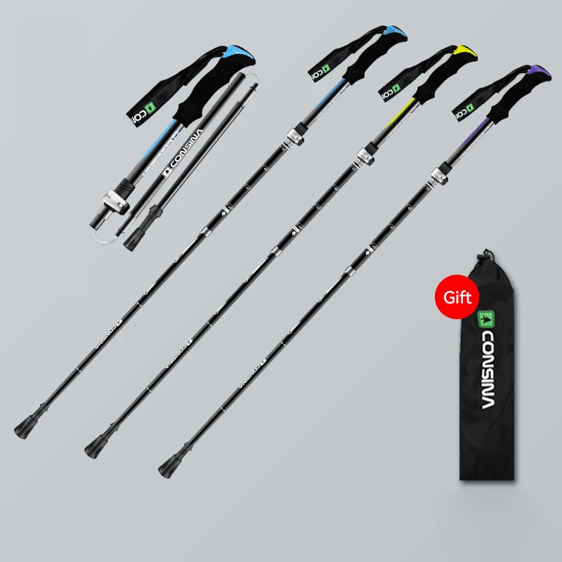 Telescopic Nordic Hiking Adjustable Walking Sticks Prices Folding Posture Trekking Pole Outdoor Camping Hiking Travelling 500pcs