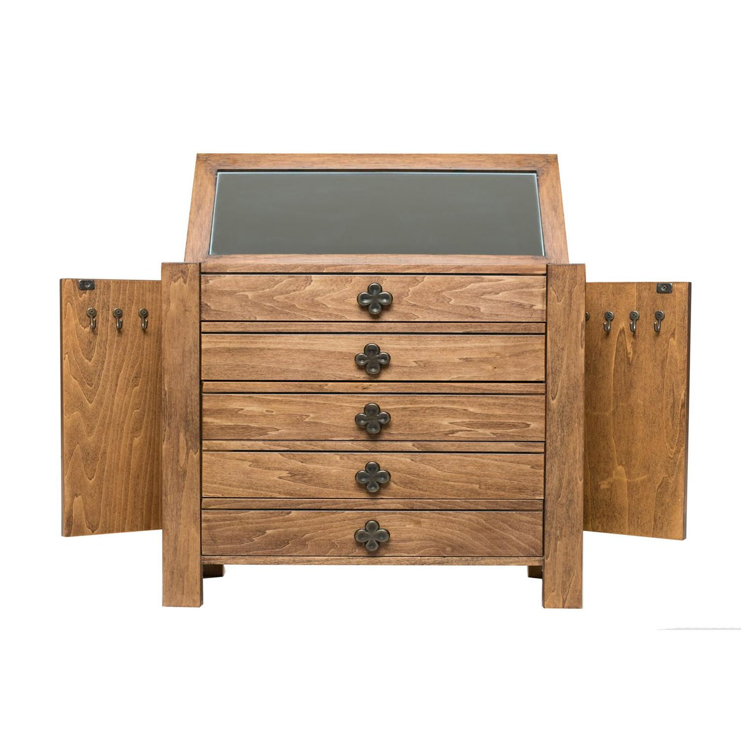 Hives and Honey Taylor Brown Wood Jewelry Chest for Women