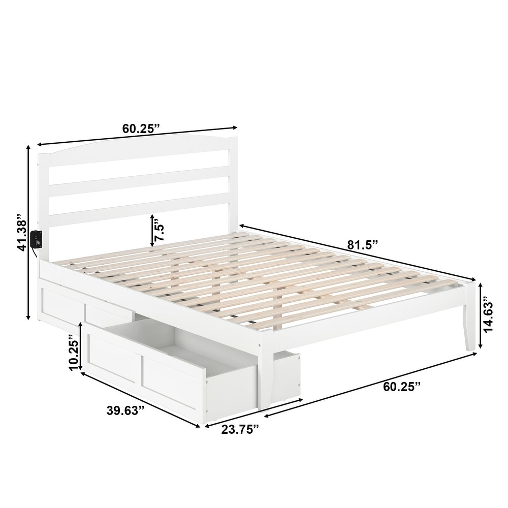 Warren Platform Bed with 2 Storage Drawers