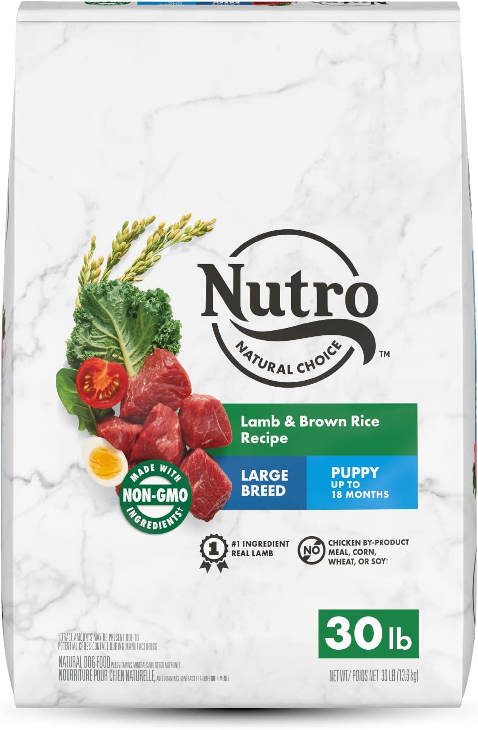 NUTRO NATURAL CHOICE Large Breed Puppy Dry Dog Food Lamb and Brown Rice Recipe 30 Pound (Pack of 1)