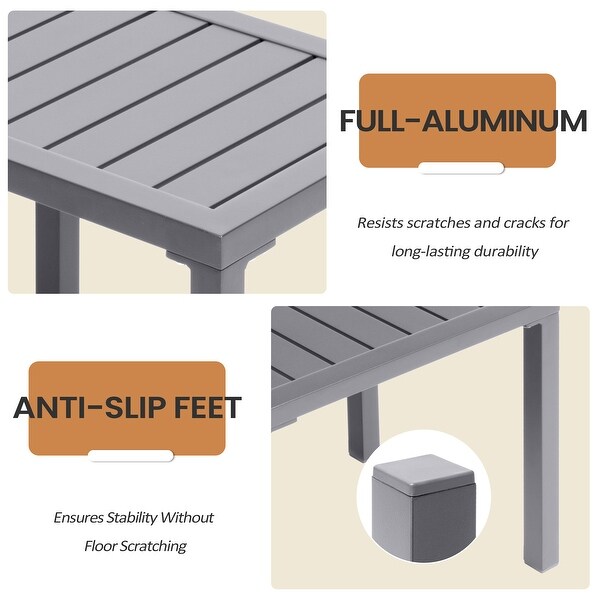 VredHom Outdoor Aluminum Patio Side Table