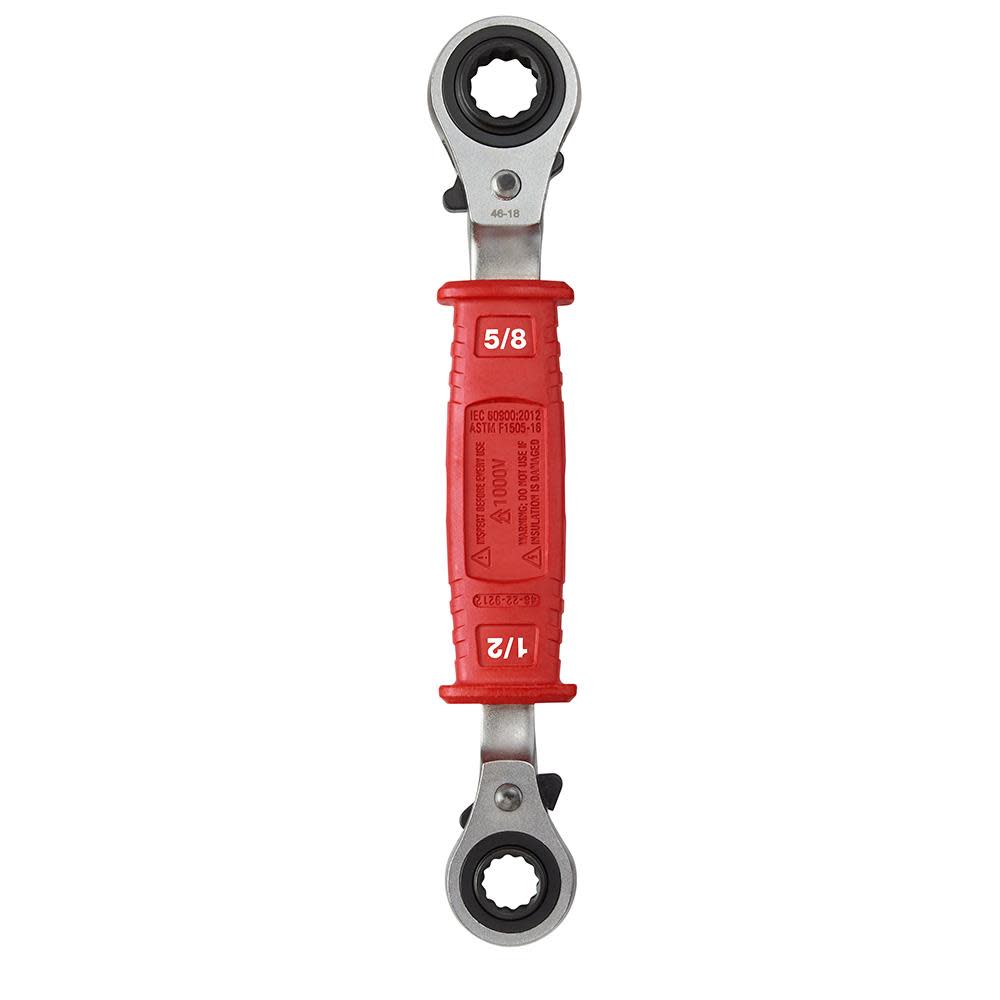 Lineman’s 4-in-1 Insulated Ratcheting Box Wrench ;