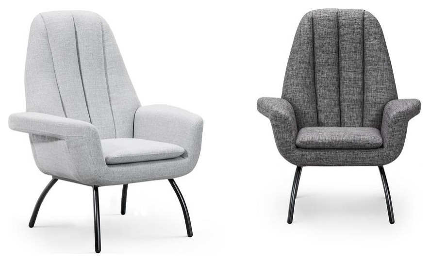 Alberto Accent Chair Dark Grey   Midcentury   Armchairs And Accent Chairs   by BisonOffice  Houzz