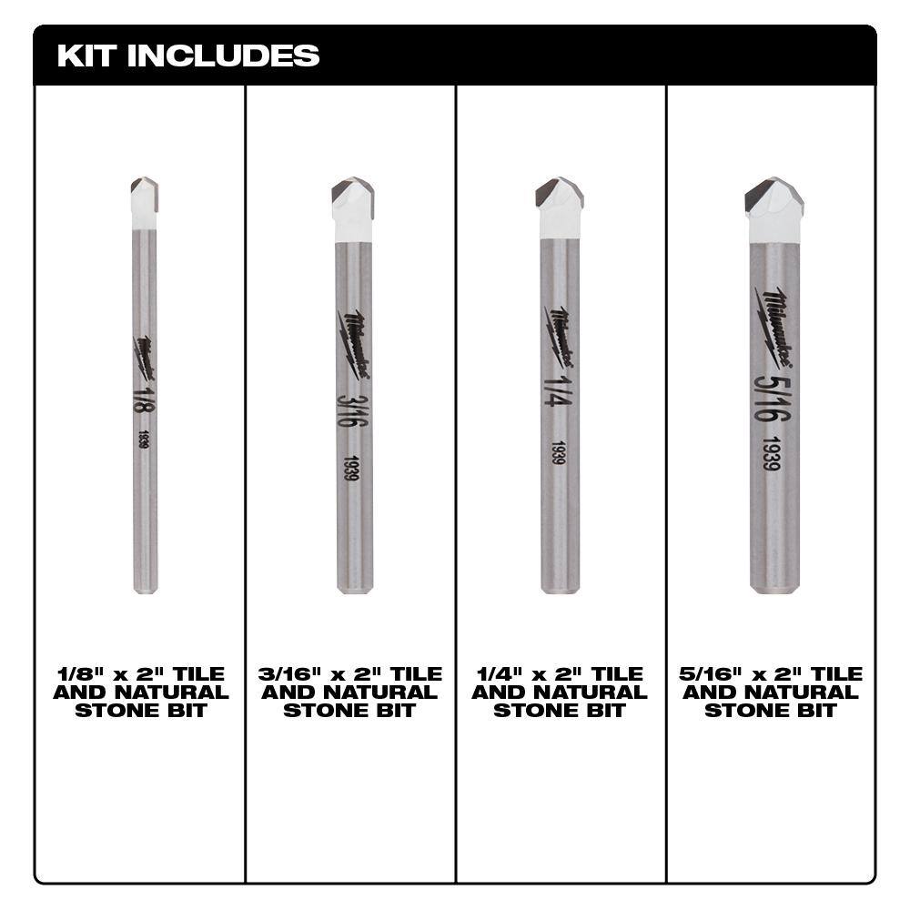 MW Carbide Glass Tile Natural Stone  Carbide Multi-Material Bit Set (18-Piece) 48-20-8988-48-20-8998-48-20-8898-48-20-9